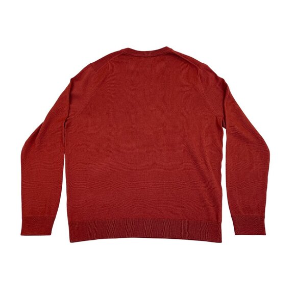 Nordstrom Mens Burgundy Russet 100% Merino Wool Crewneck Sweater Size XL - New - Picture 2 of 7
